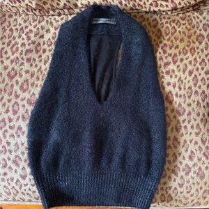 Anthropologie Black Textured Knit Vest